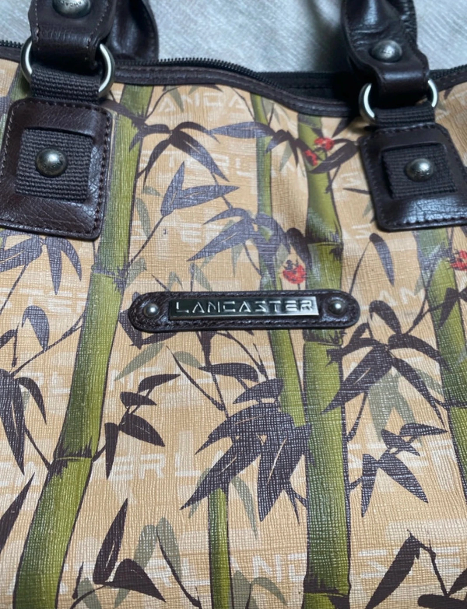 Sac à main Lancaster motif bambou vintage avec bandoulière – photo 9